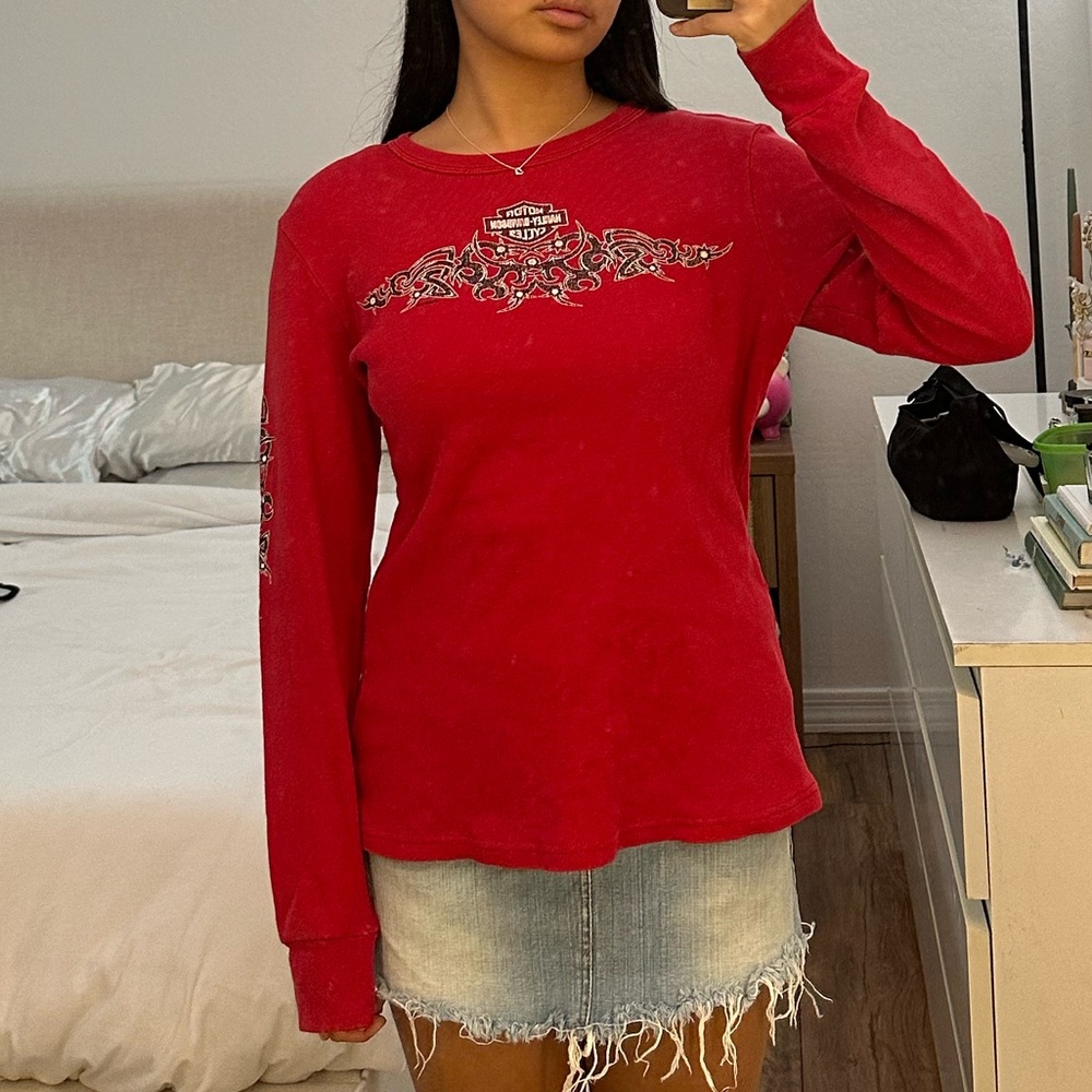Harley Davidson Red Grand Canyon Long Sleeve